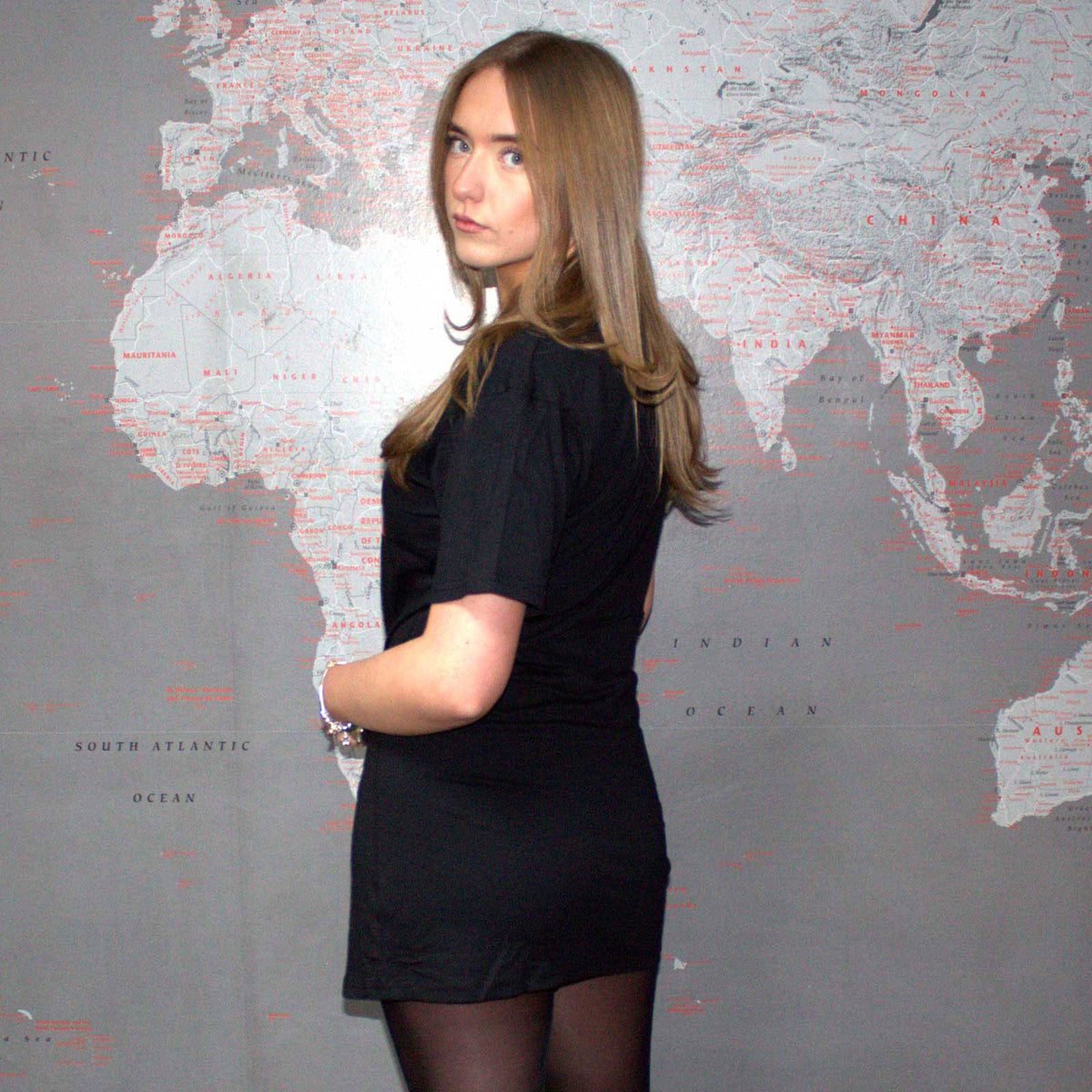 Nirvana Ladies T-Shirt Dress: Angelic (Black)
