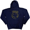 Nirvana Unisex Pullover Hoodie: Inverse Happy Face (Navy Blue)