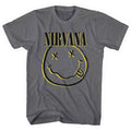 Nirvana Unisex T-Shirt: Inverse Happy Face (Charcoal Grey)