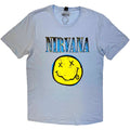 Nirvana Unisex T-Shirt: Xerox Happy Face Blue (Light Blue)