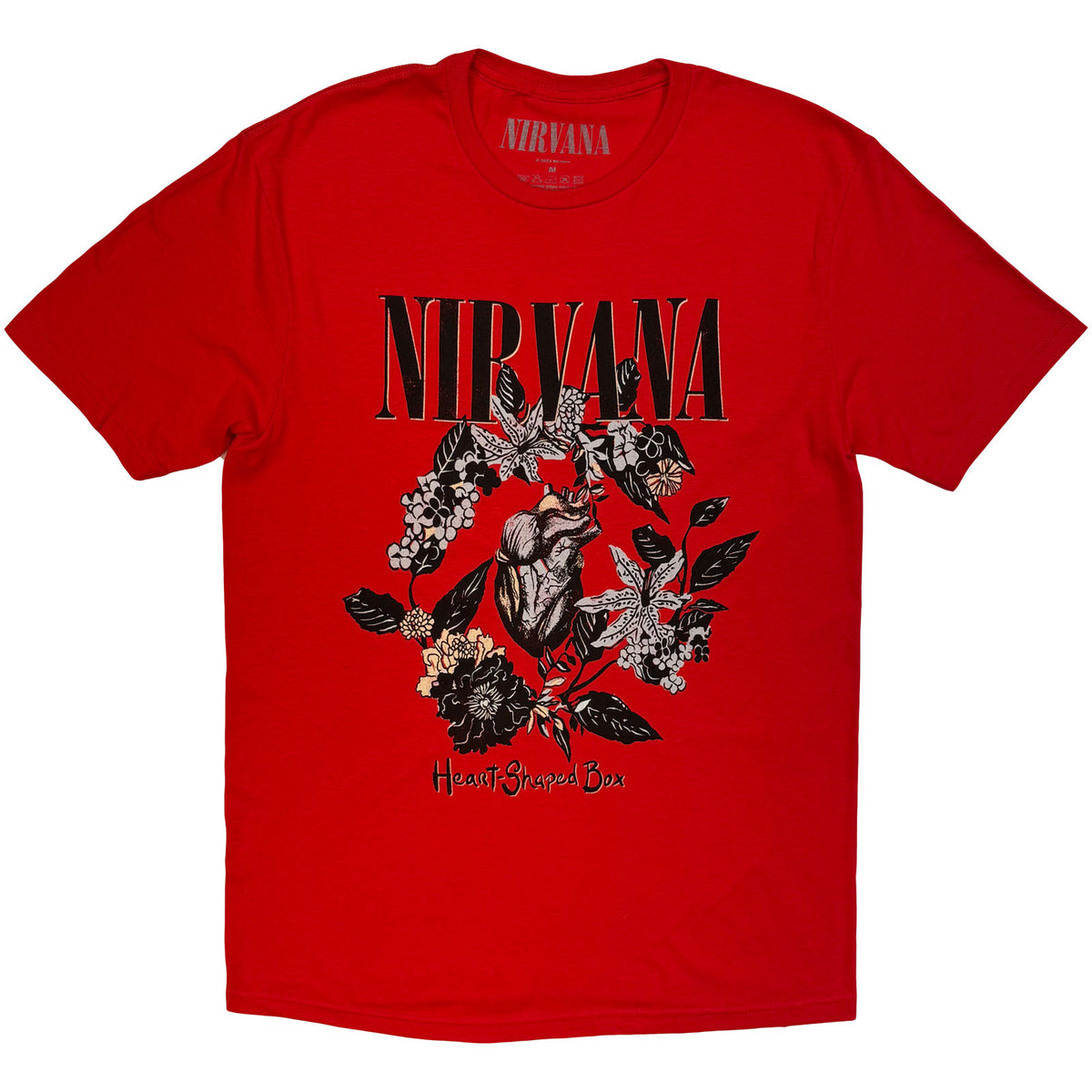 Nirvana Unisex T-Shirt: Heart Shape Box (Red)