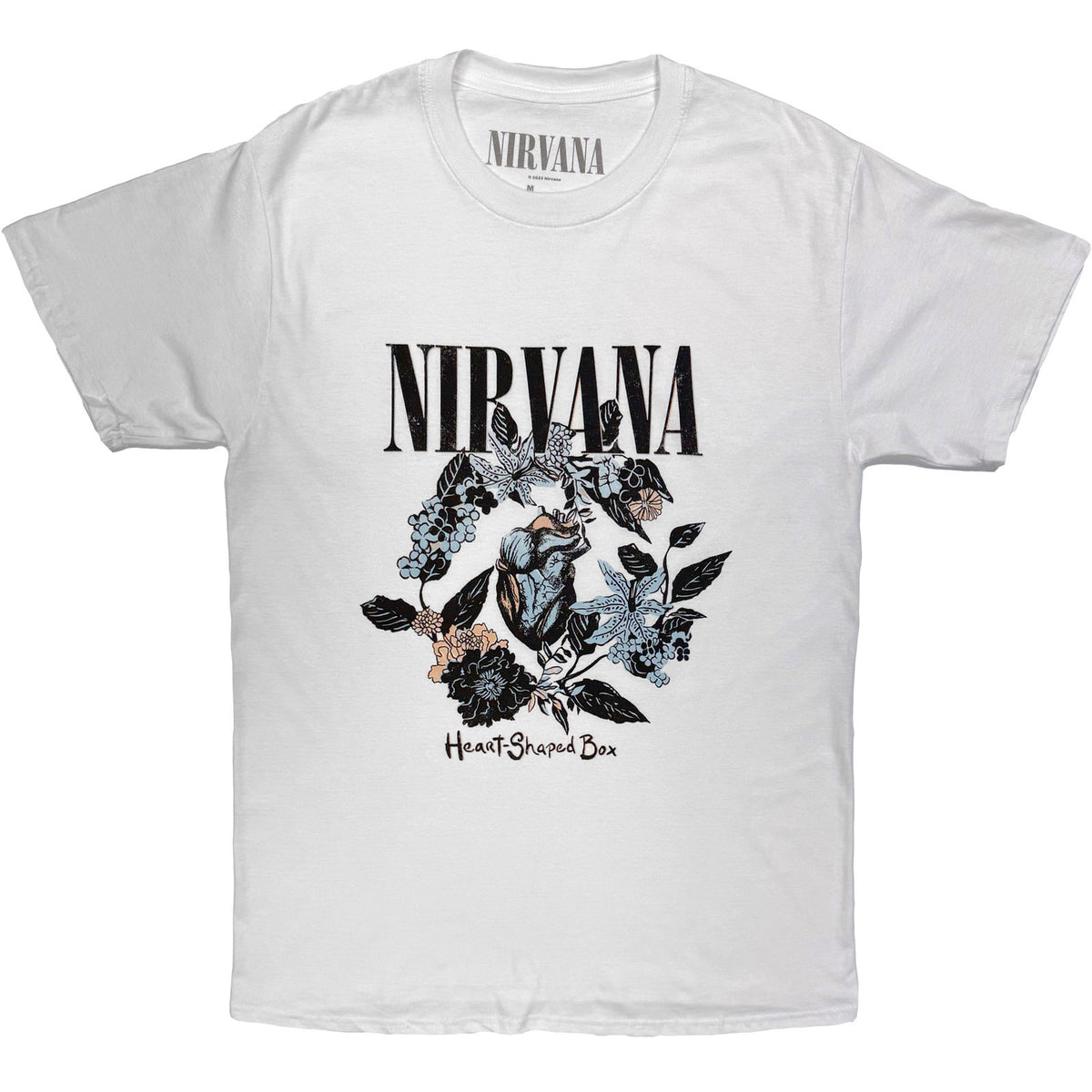 Nirvana Unisex T-Shirt: Heart Shape Box (White)