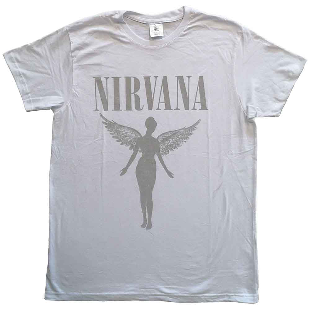 Nirvana Unisex T-Shirt: In Utero Tour (White) (Back Print)