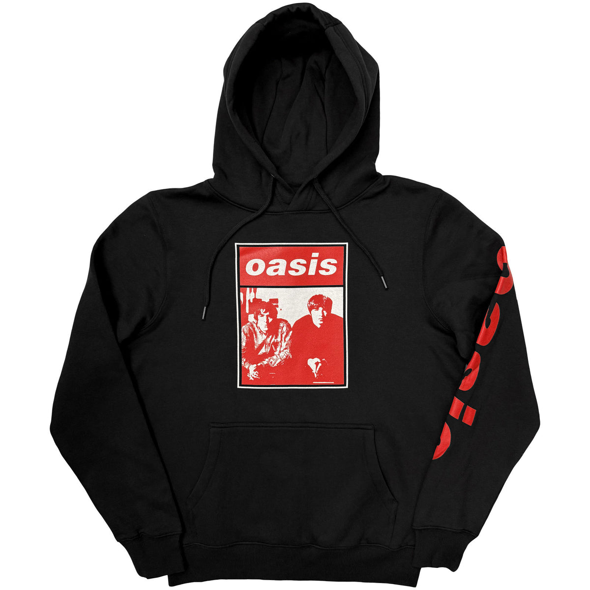 Oasis Unisex Pullover Hoodie: Wonderwall Two Colour Photo (Black) (Ex-Tour)