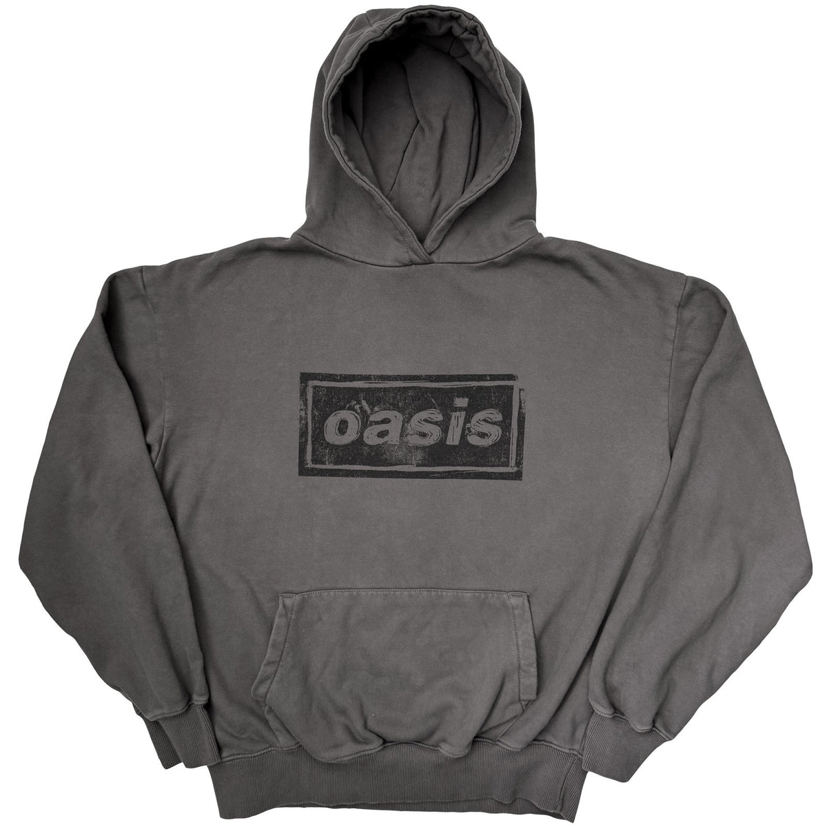 Oasis Unisex Pullover Hoodie: Lino Logo (Charcoal Grey) (Ex-Tour)