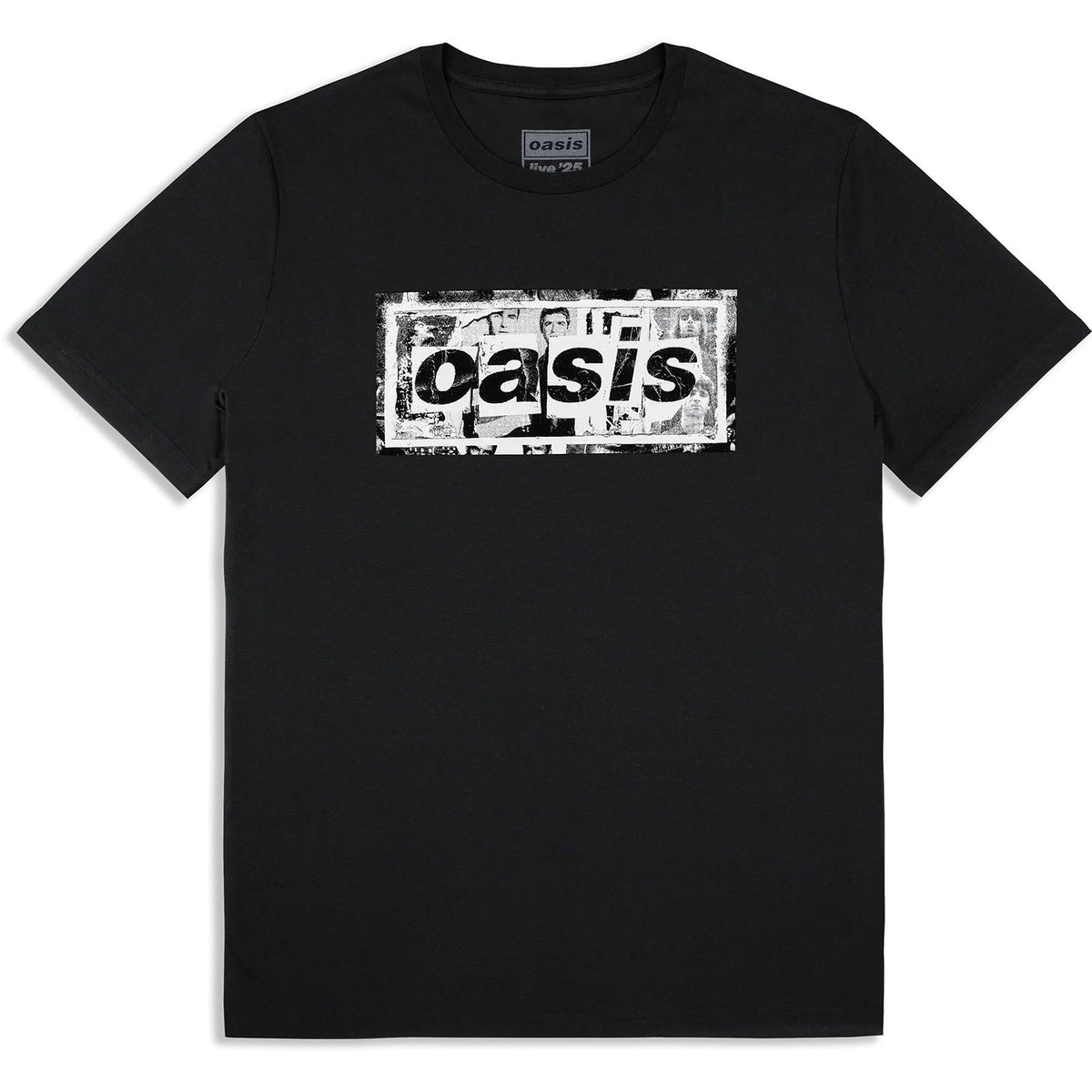 Oasis Unisex T-Shirt: Collage Live '25 World Tour (Black) (Back Print & Ex-Tour)