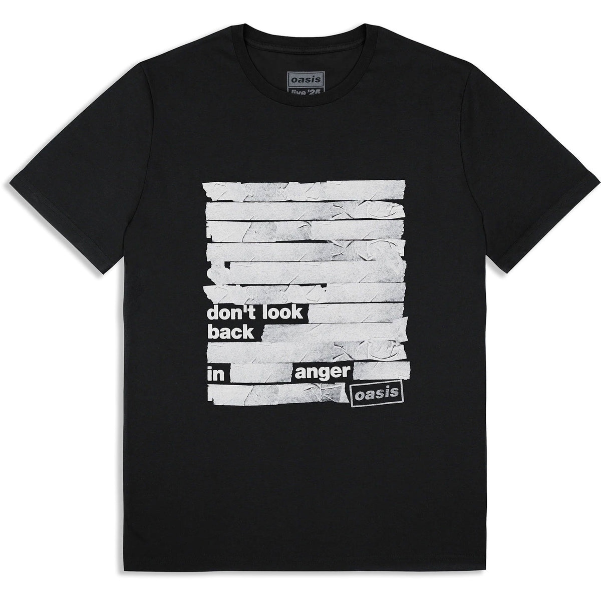 Oasis Unisex T-Shirt: Don't Look Back In Anger Tape (Black) (Ex-Tour)