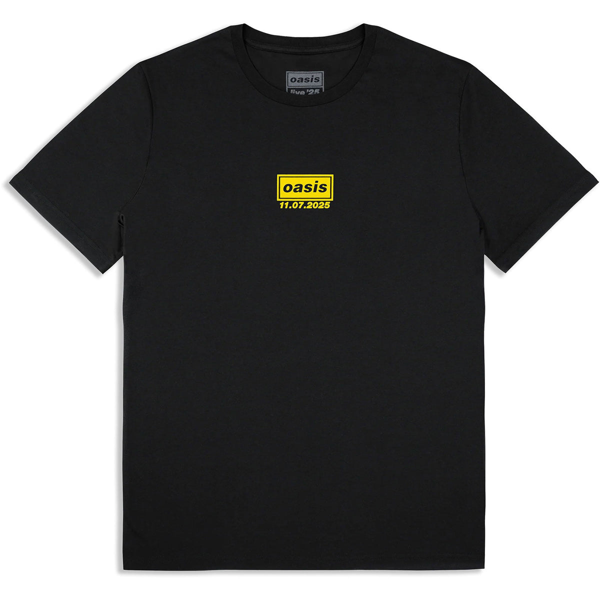 Oasis Unisex T-Shirt: Manchester 11 July Event (Black) (Back Print & Ex-Tour)
