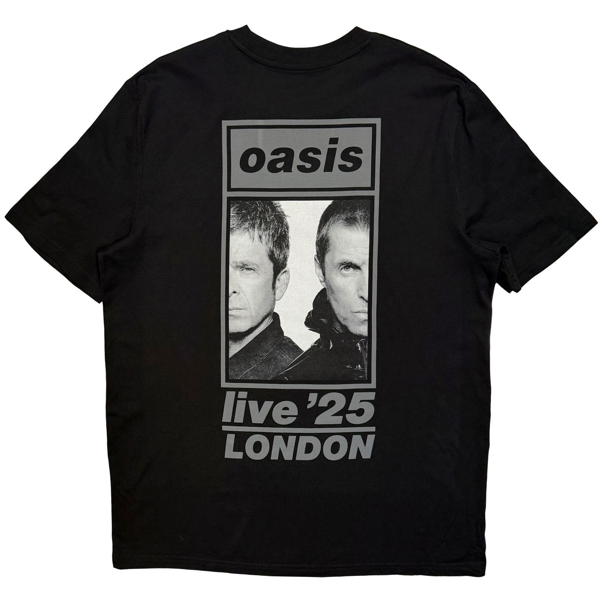 Oasis Unisex T-Shirt: London 28 Sept Event (Black) (Back Print & Ex-Tour)