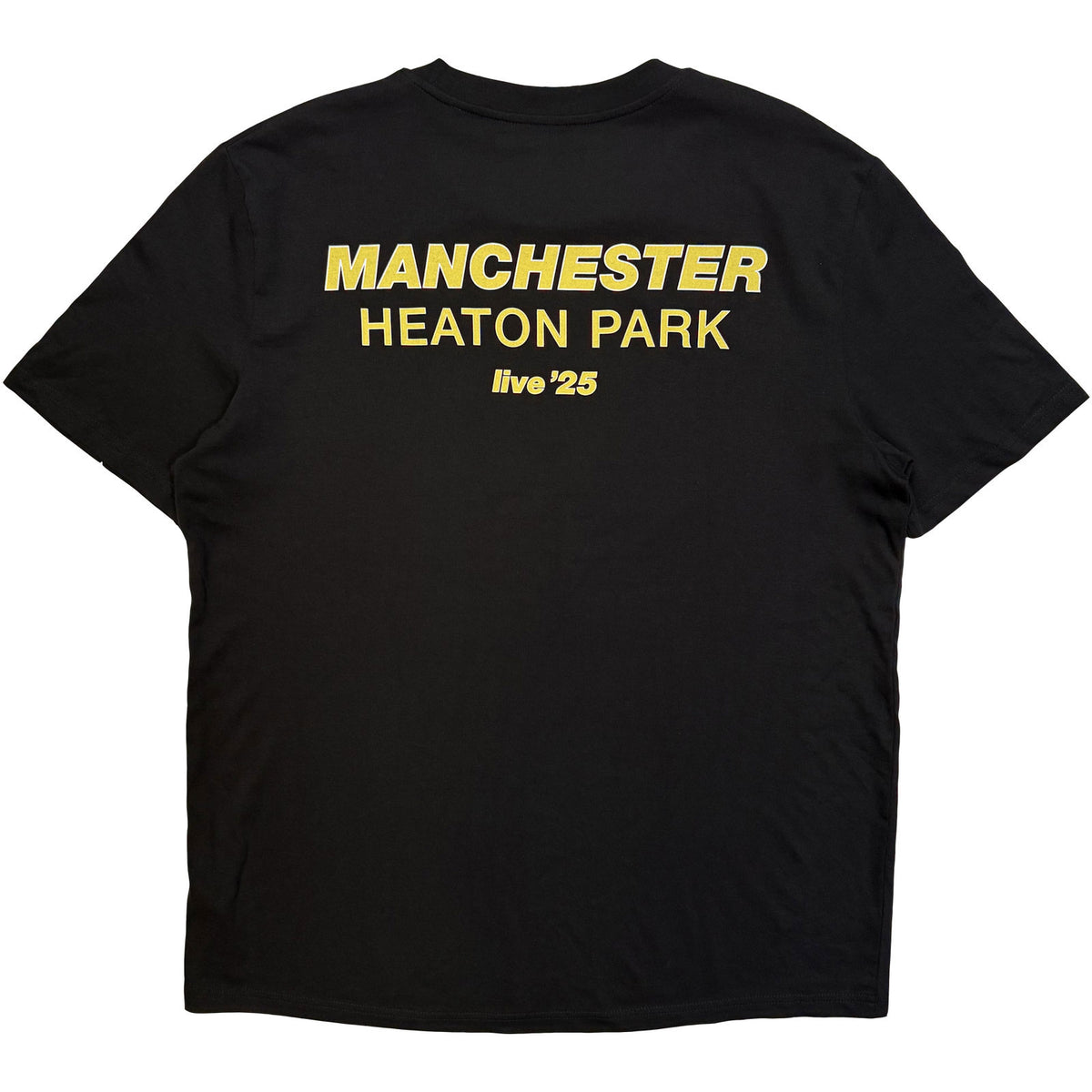 Oasis Unisex T-Shirt: Manchester City Pop Up (Black) (Back Print & Ex-Tour)