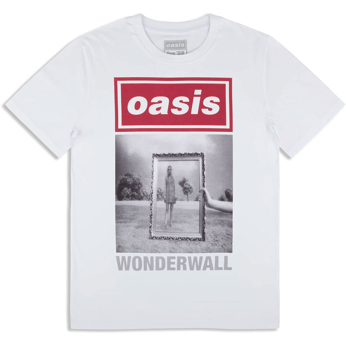 Oasis Unisex T-Shirt: Wonderwall Single Cover (White) (Ex-Tour)