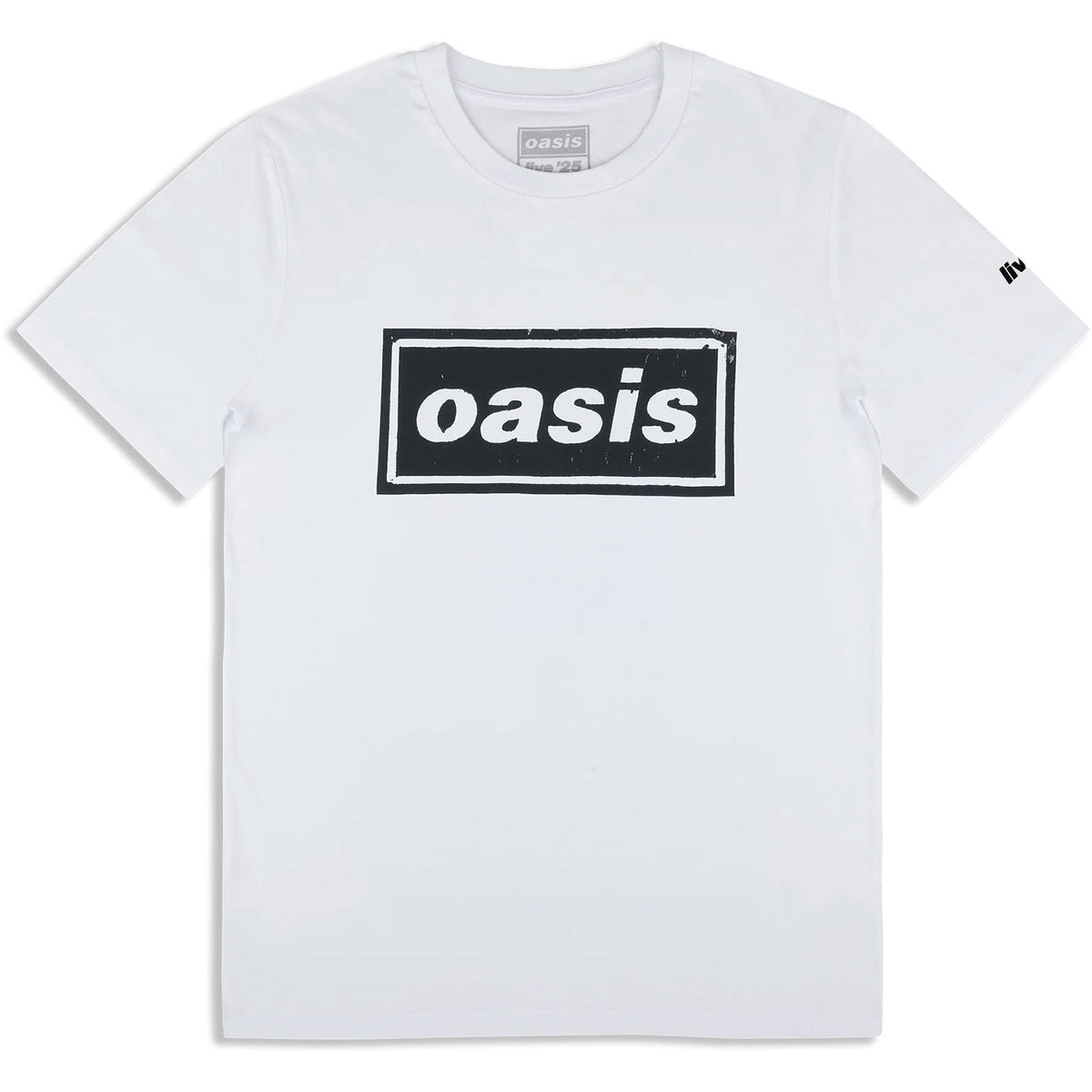 Oasis Unisex T-Shirt: Stencil Logo (White) (Ex-Tour)