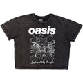 Oasis Ladies Stone Wash Crop Top: DM Line Drawing (Charcoal Grey)
