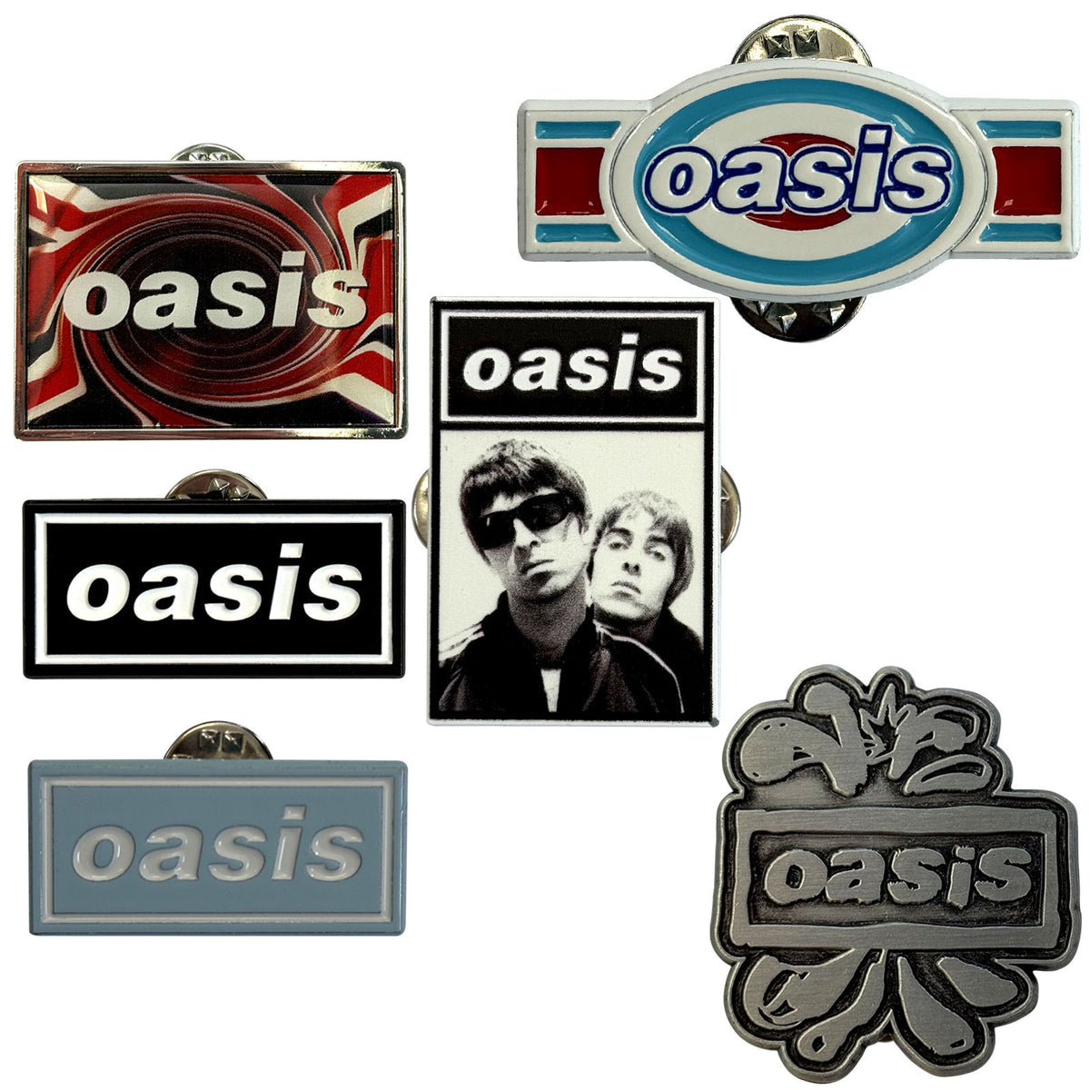 Oasis Pin Badge Set: Logos