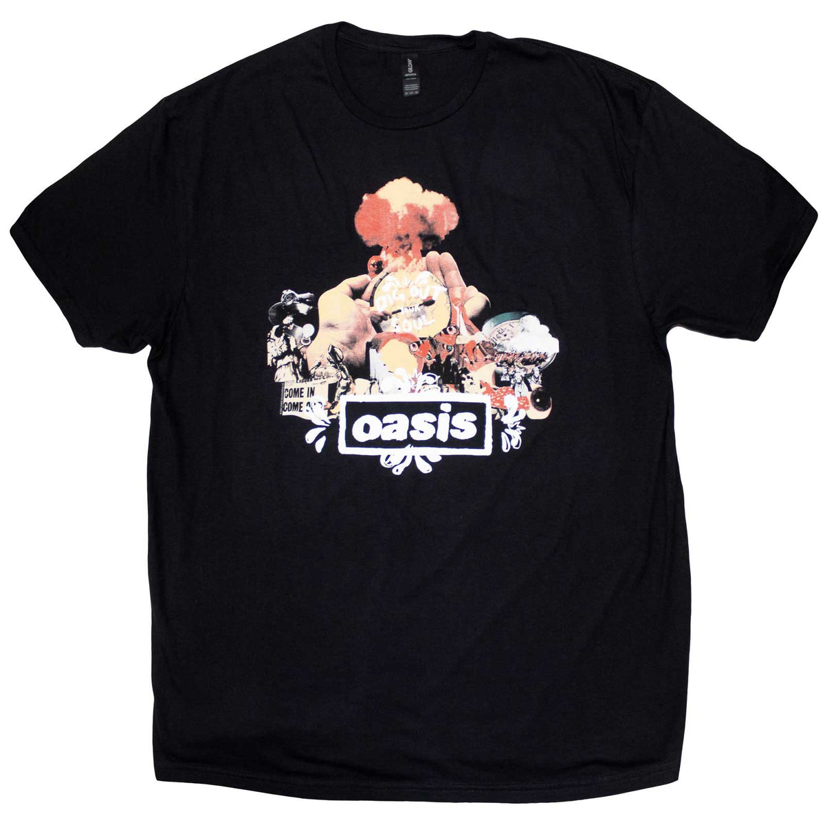 Oasis Unisex T-Shirt: Atomic Collage (Black)