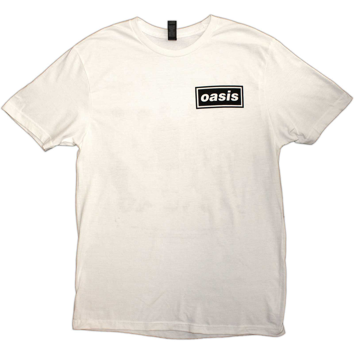 Oasis Unisex T-Shirt: Definitely Maybe Promo (White) (Back Print)