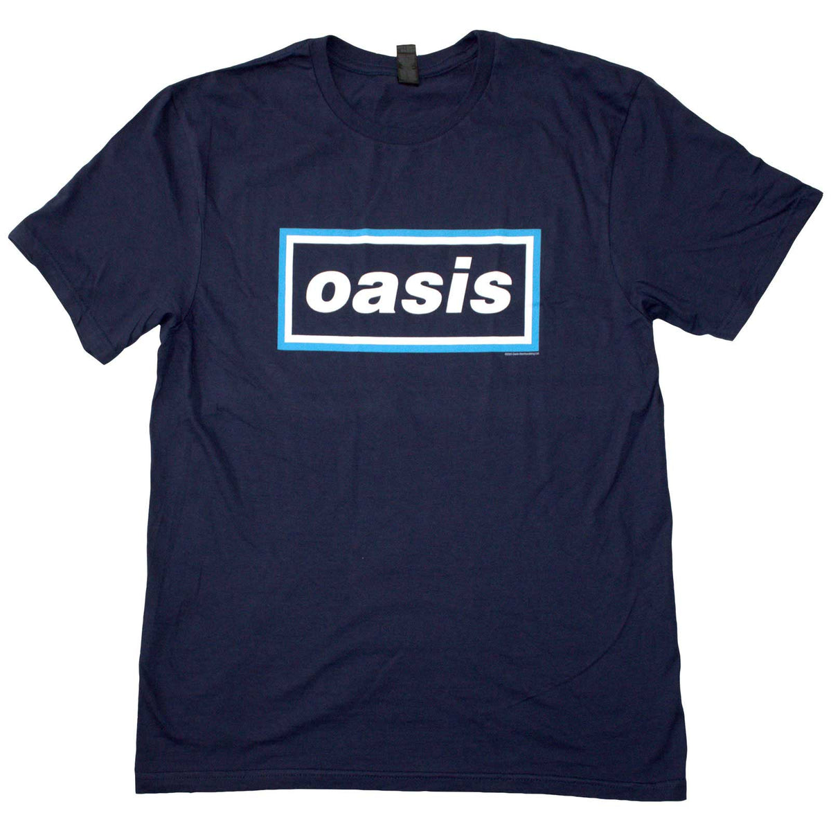 Oasis Unisex T-Shirt: Maine Road Event Logo (Navy Blue) (Back Print)