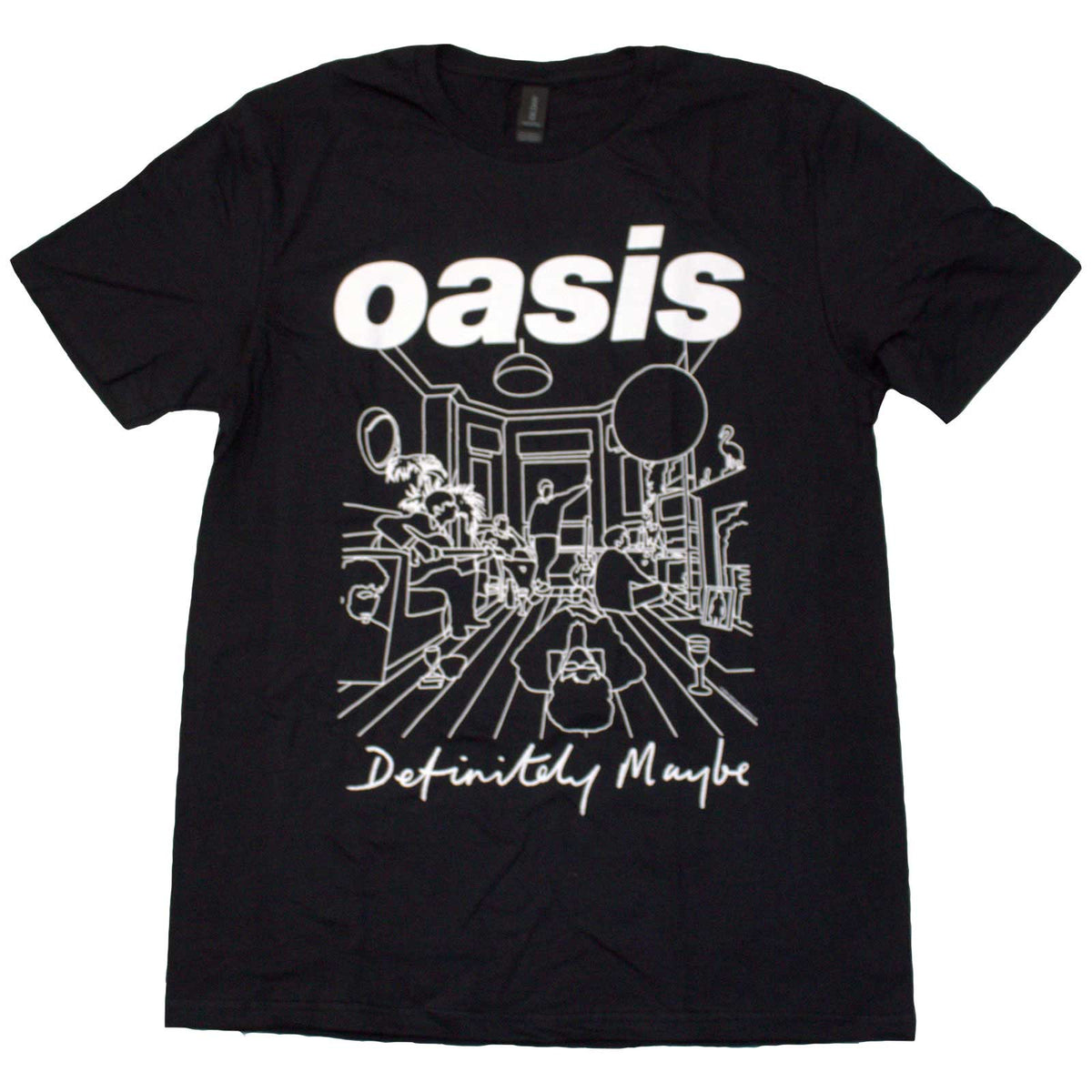 Oasis Unisex T-Shirt: Definitely Maybe Line Drawing (Black)