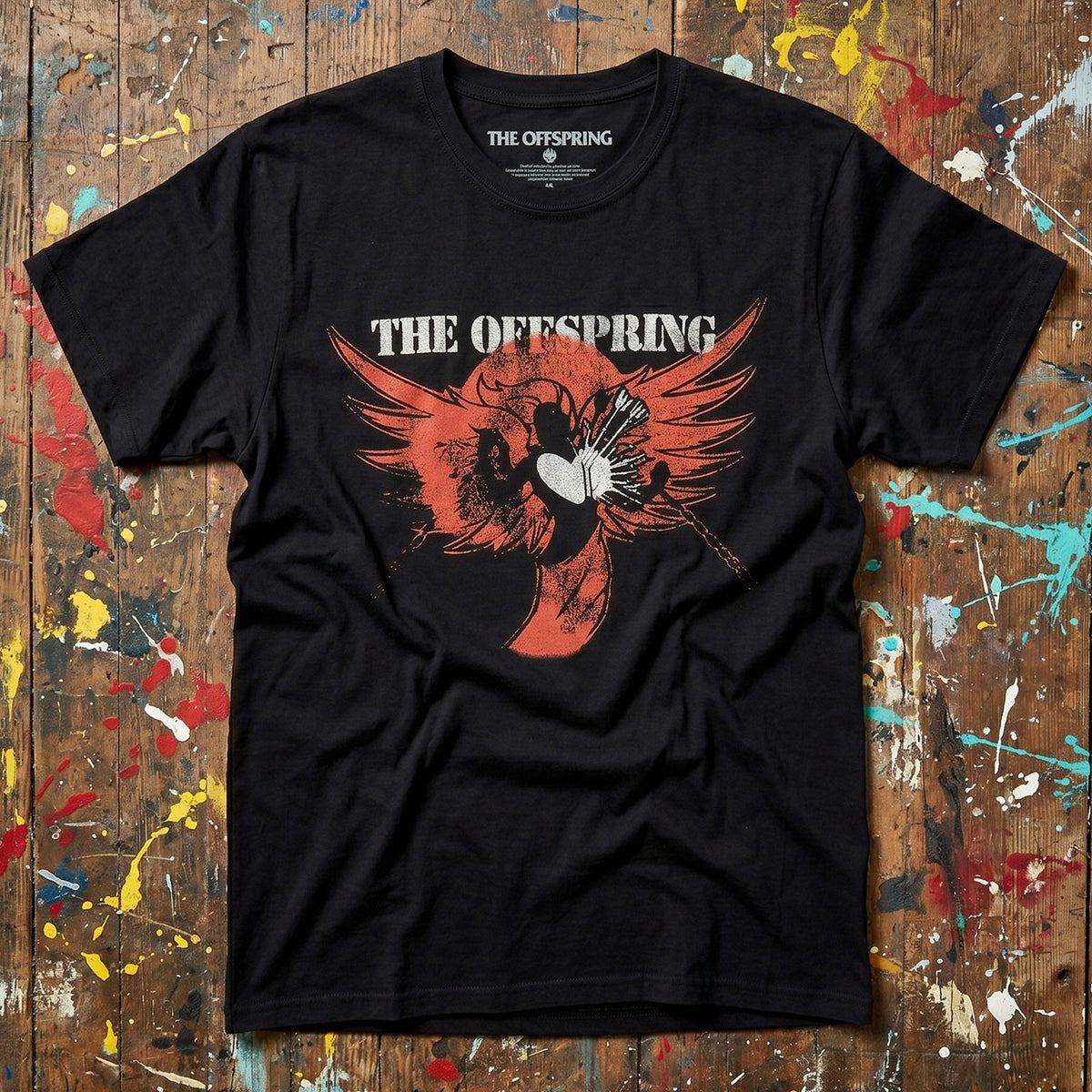 The Offspring Unisex Premium Carbon T-Shirt: Rise And Fall (Black) (Back Print)
