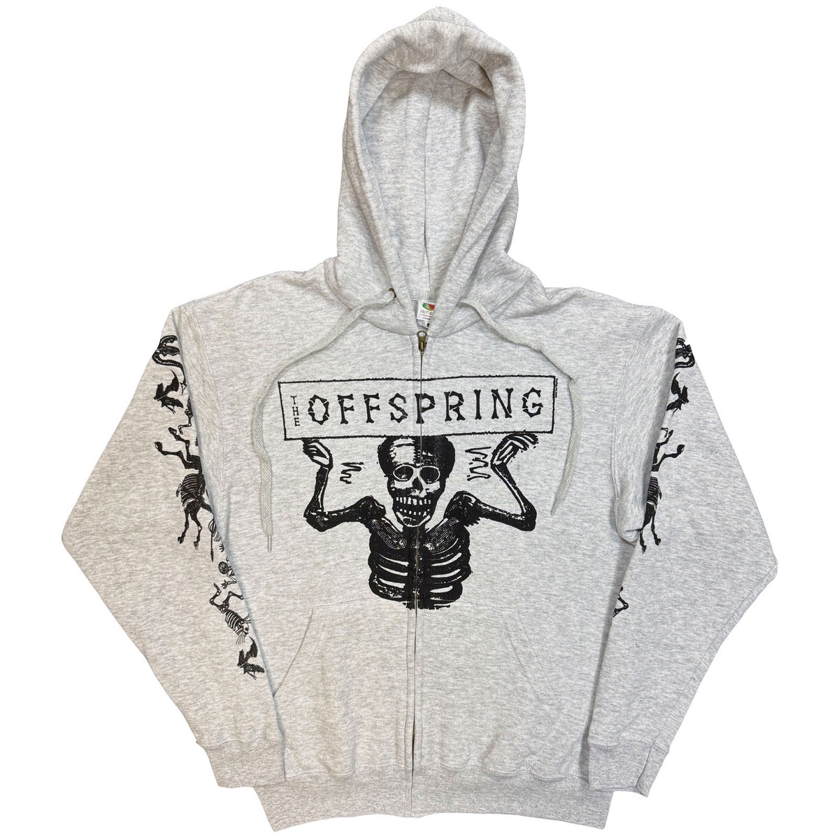 The Offspring Unisex Zipped Hoodie: Skeletons (Black) (Back Print) (LOS)