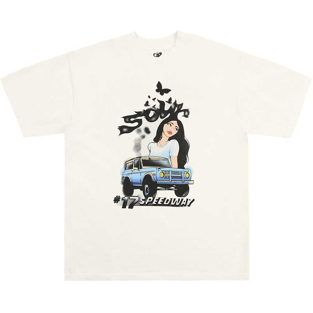 Olivia Rodrigo Unisex T-Shirt: Sour Airbrush (Natural) (Ex-Tour)