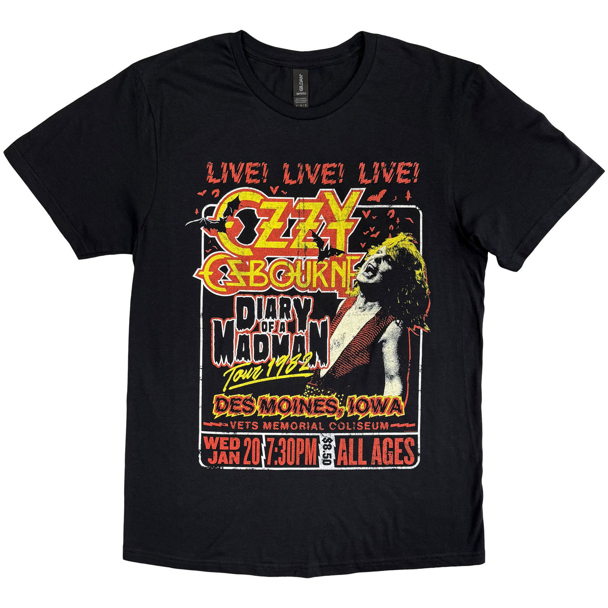 Ozzy Osbourne Unisex T-Shirt: Diary of a Madman Tour (Black)