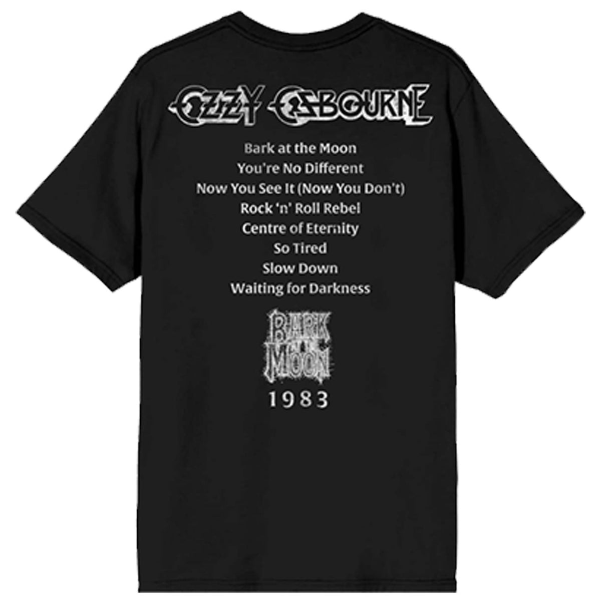 Ozzy Osbourne Unisex T-Shirt: Bark At The Moon Tribute (Black) (Back Print)