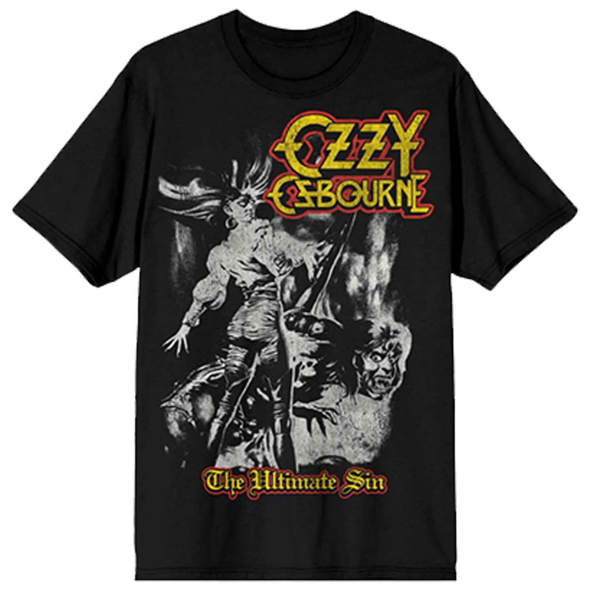 Ozzy Osbourne Unisex T-Shirt: Ultimate Sin Tribute (Black) (Back Print)