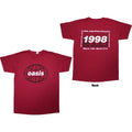 Oasis: 1998 World Tour Unisex T-Shirt - South America (Red) (Back Print)