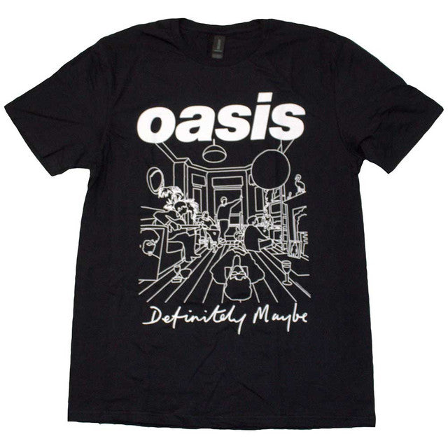 Oasis: Definitely Maybe Line Drawing Unisex T-Shirt (Black)