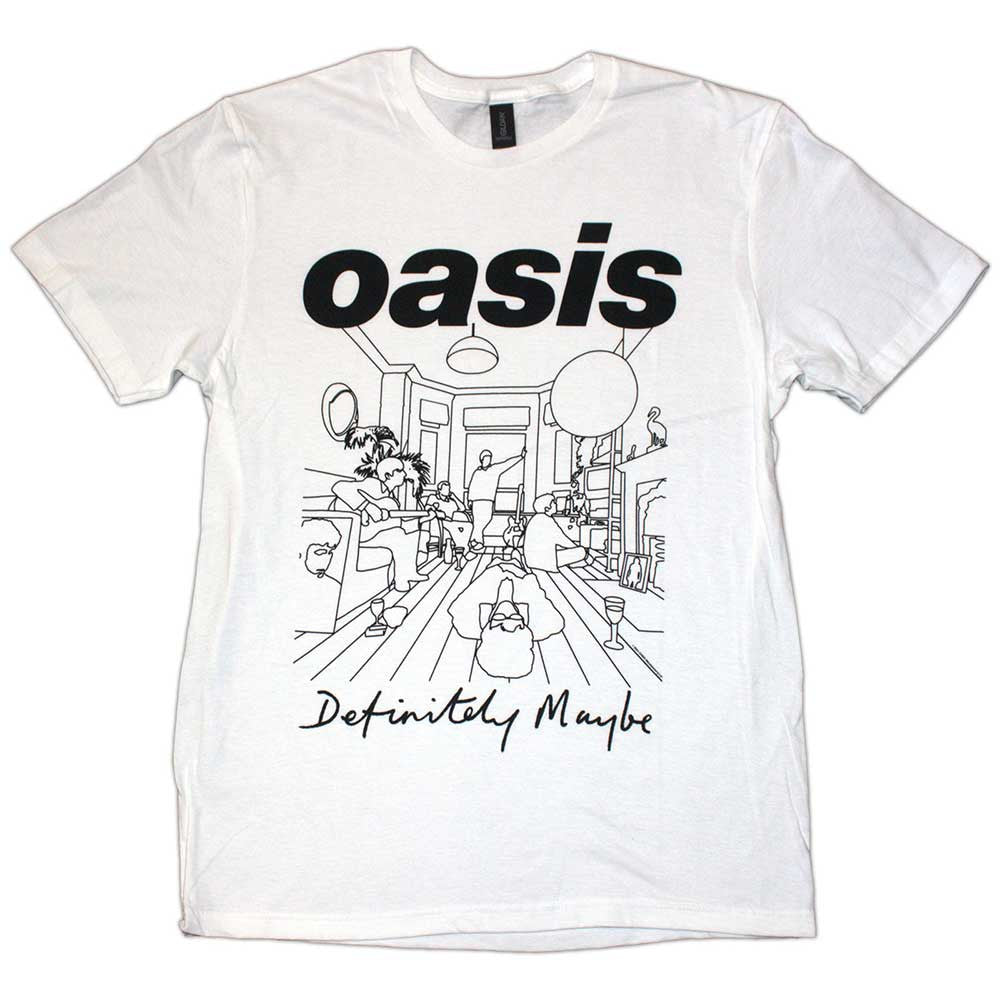 Oasis: Definitely Maybe Line Drawing Unisex T-Shirt (White)