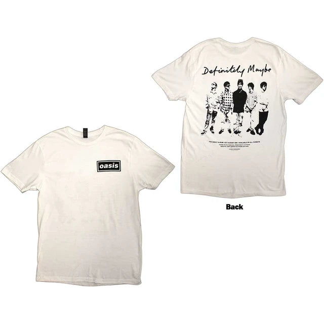 Oasis: Definitely Maybe Promo Unisex T-Shirt (White) (Back Print)