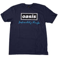 Oasis: Definitely Maybe Text Logo Unisex T-Shirt (Navy Blue)