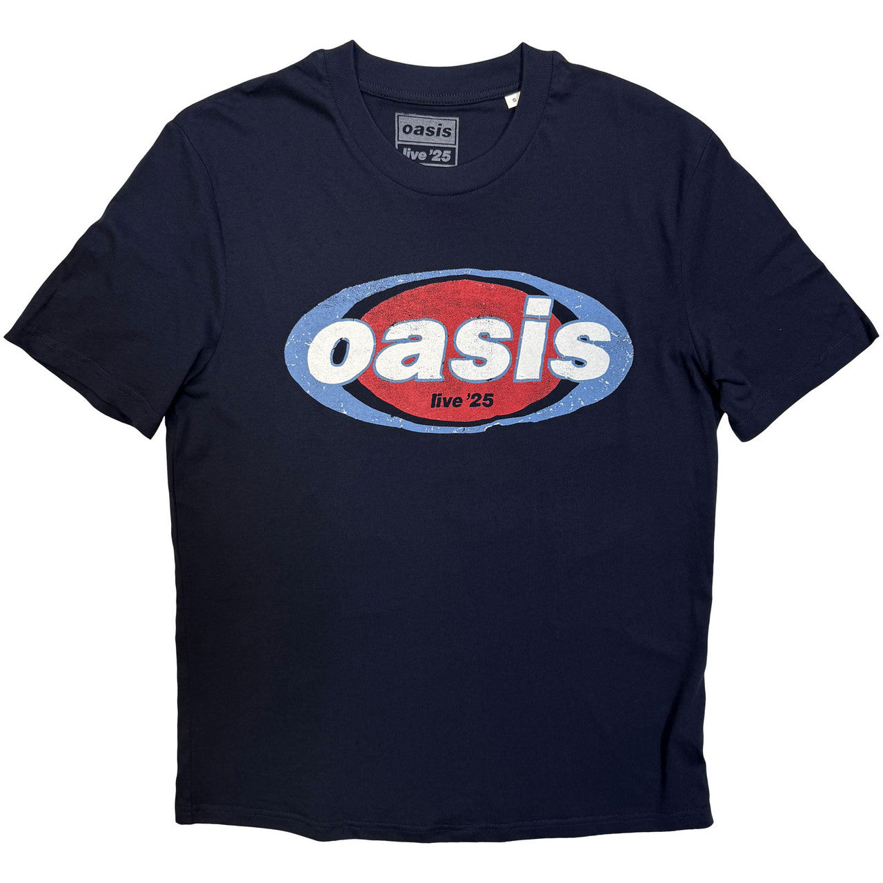 Oasis: Elliptical Logo Unisex T-Shirt (Navy Blue) (Ex-Tour)