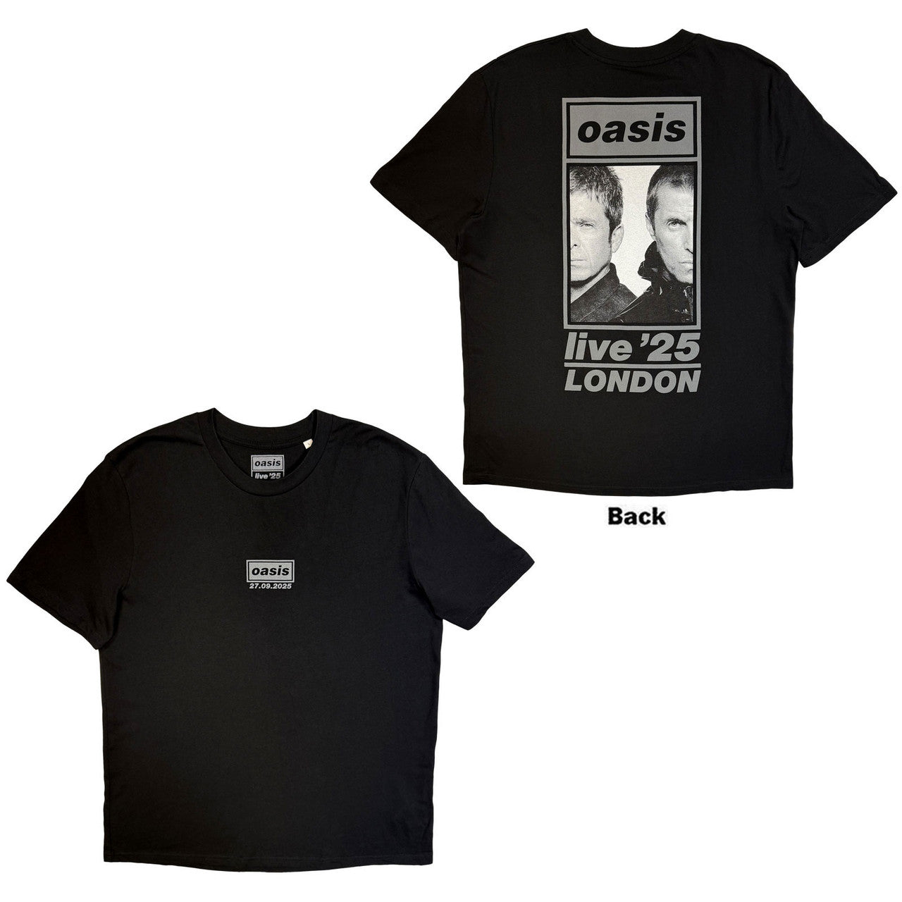 Oasis: London 27 Sept Event Unisex T-Shirt (Black) (Back Print & Ex-Tour)