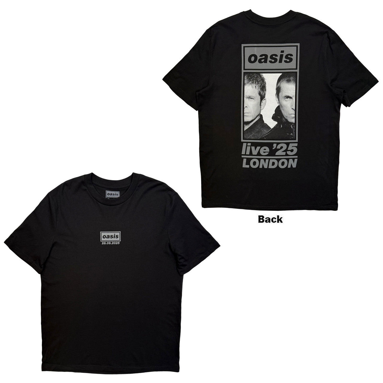 Oasis: London 28 Sept Event Unisex T-Shirt (Black) (Back Print & Ex-Tour)