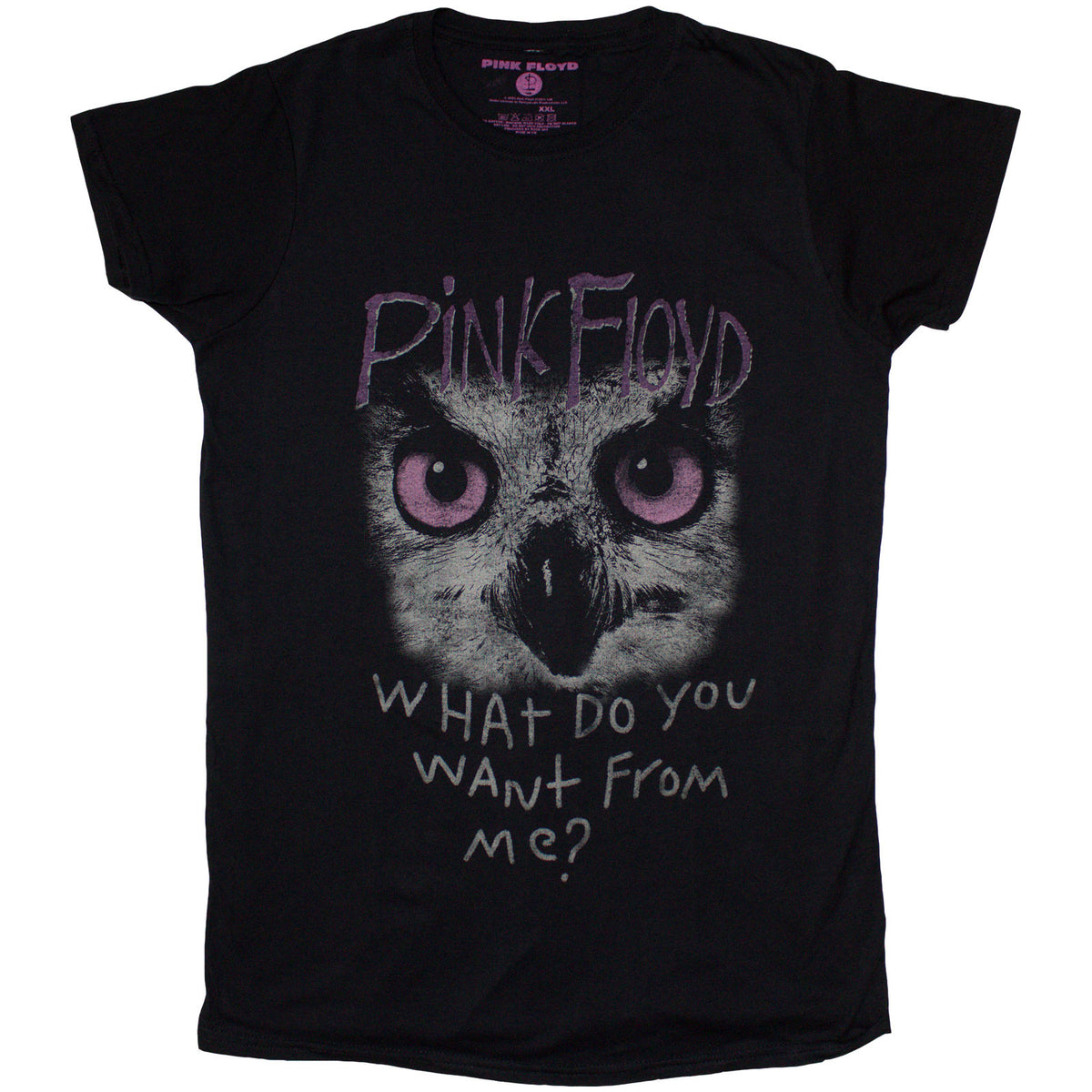 Pink Floyd Ladies T-Shirt: Owl - WDYWFM? (Black)
