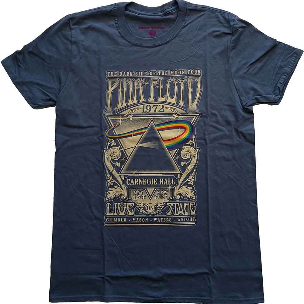 Pink Floyd: Carnegie Hall Poster Ladies T-Shirt (Navy Blue)