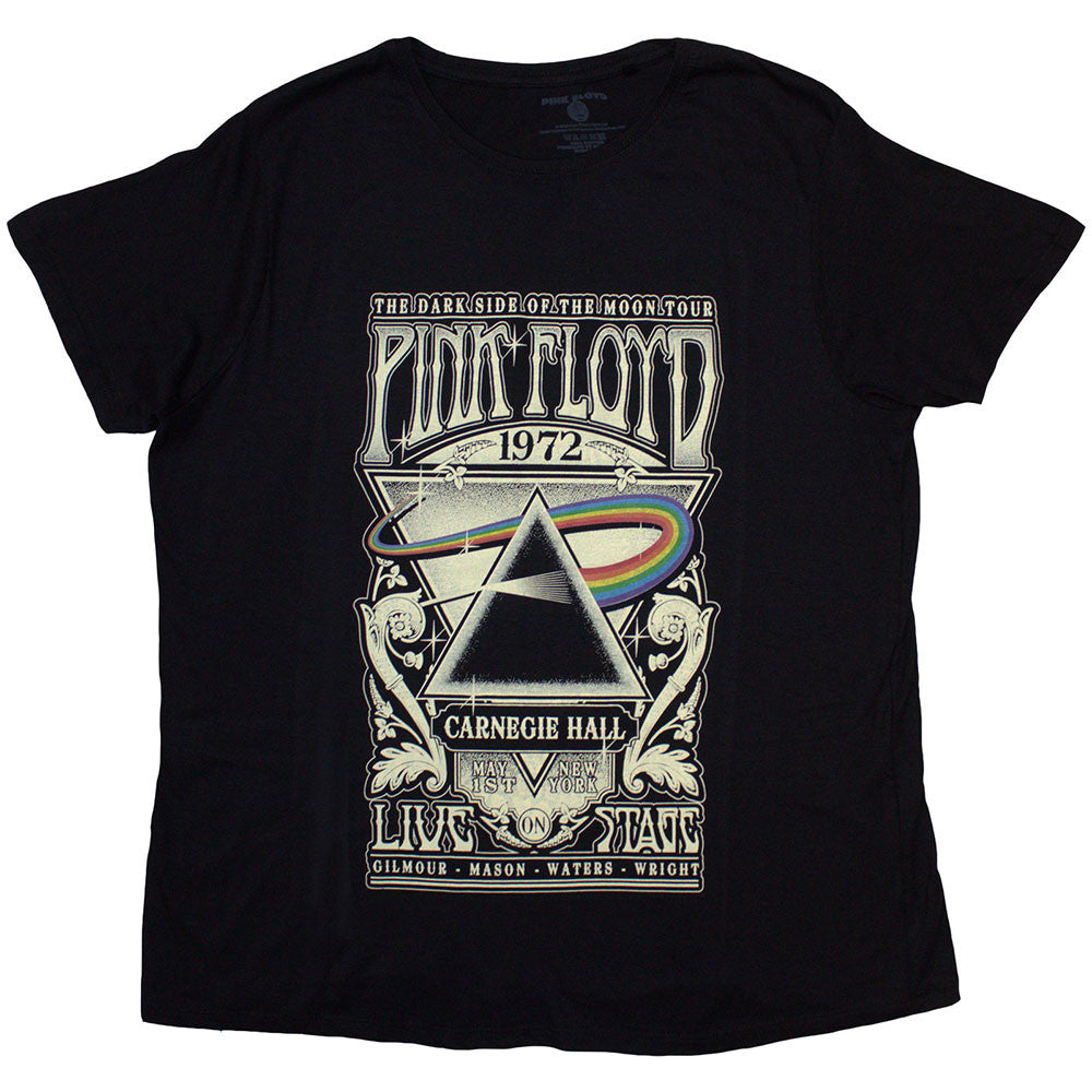 Pink Floyd: Carnegie Hall Poster Ladies T-Shirt (Black)