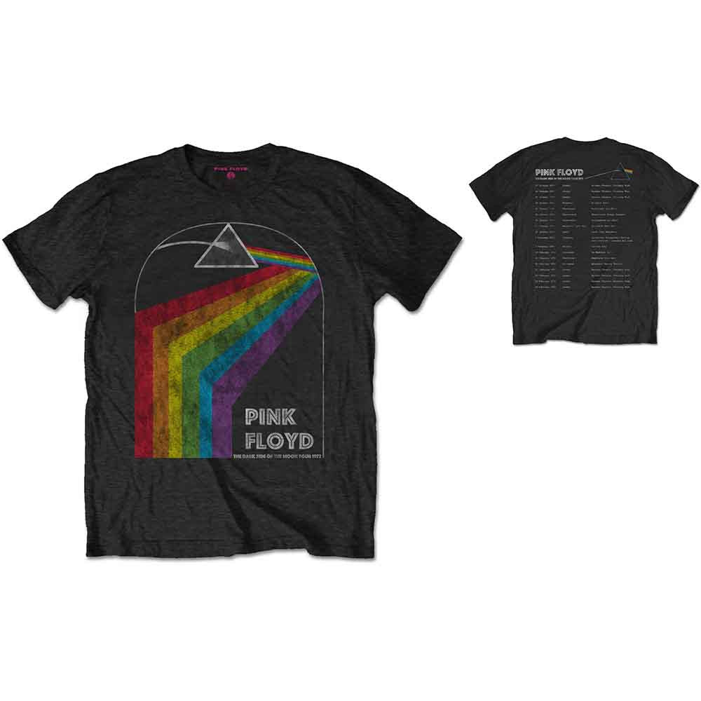 Pink Floyd: Dark Side of the Moon 1972 Tour Unisex T-Shirt (Black) (Back Print)