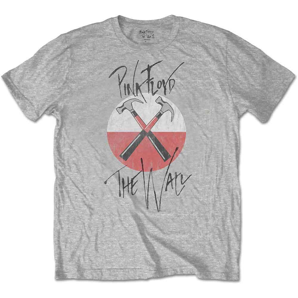 Pink Floyd: The Wall Faded Hammers Logo Unisex T-Shirt (Grey)