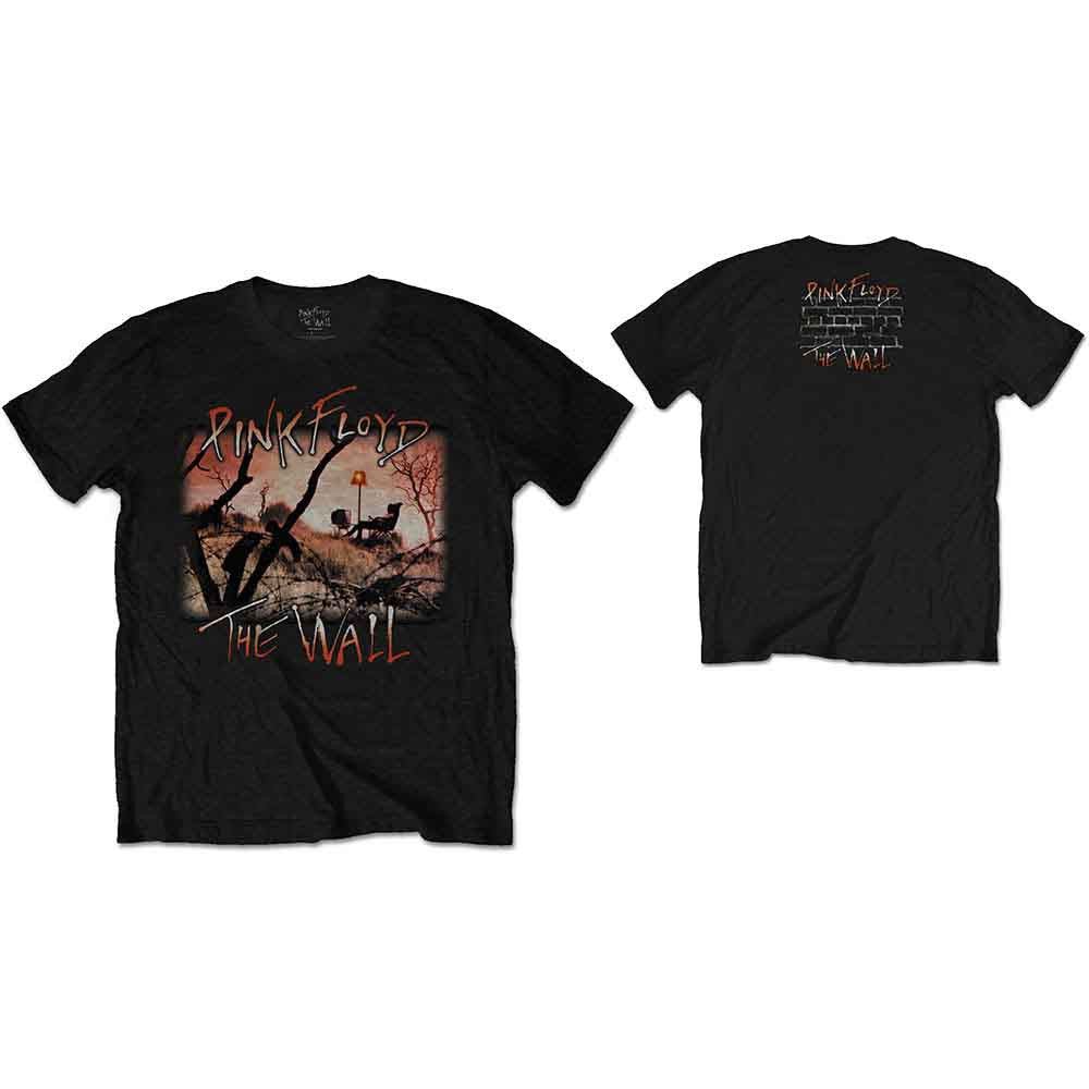 Pink Floyd: The Wall Meadow Unisex T-Shirt (Black) (Back Print)