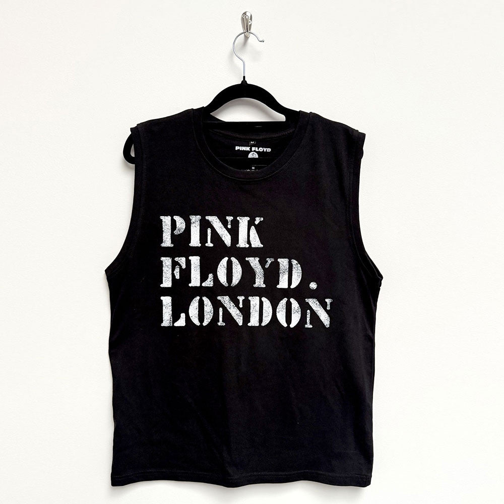 Pink Floyd: Stencil Logo Unisex Tank T-Shirt (Black)