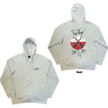 Pink Floyd Unisex Zipped Hoodie: The Wall Faded Hammers Logo (Grey) (Back Print)