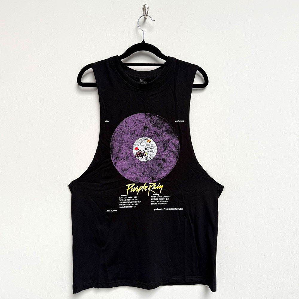 Prince: Purple Rain Disc Unisex Vest T-Shirt (Black)