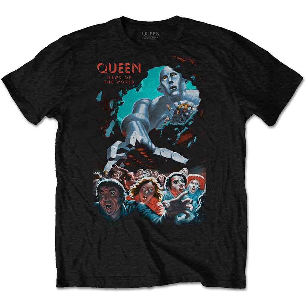 Queen Unisex T-Shirt: News Of The World Vintage (Black)
