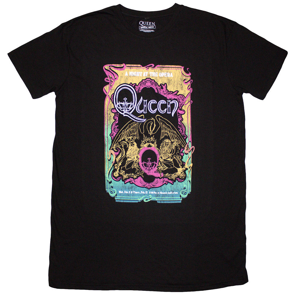 Queen: A Night At The Opera Tour '76 Ladies T-Shirt Dress (Black)