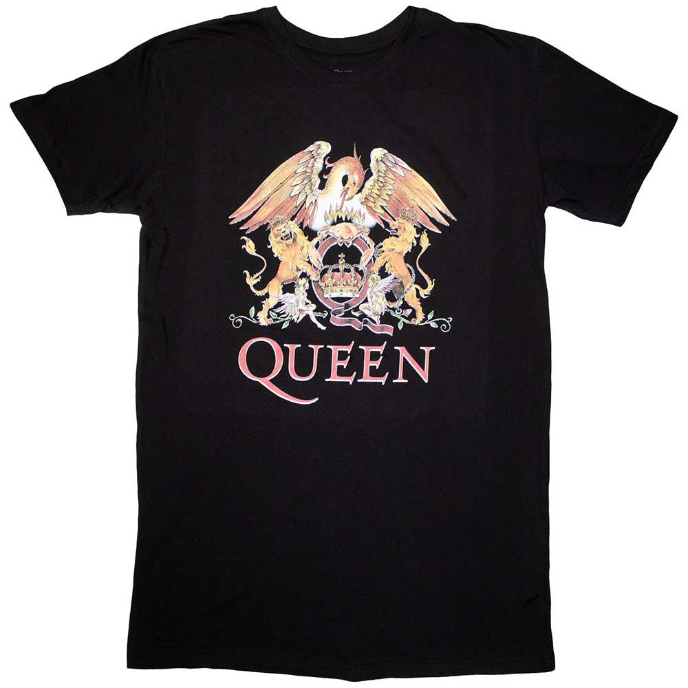 Queen: Classic Crest Ladies T-Shirt Dress (Black)