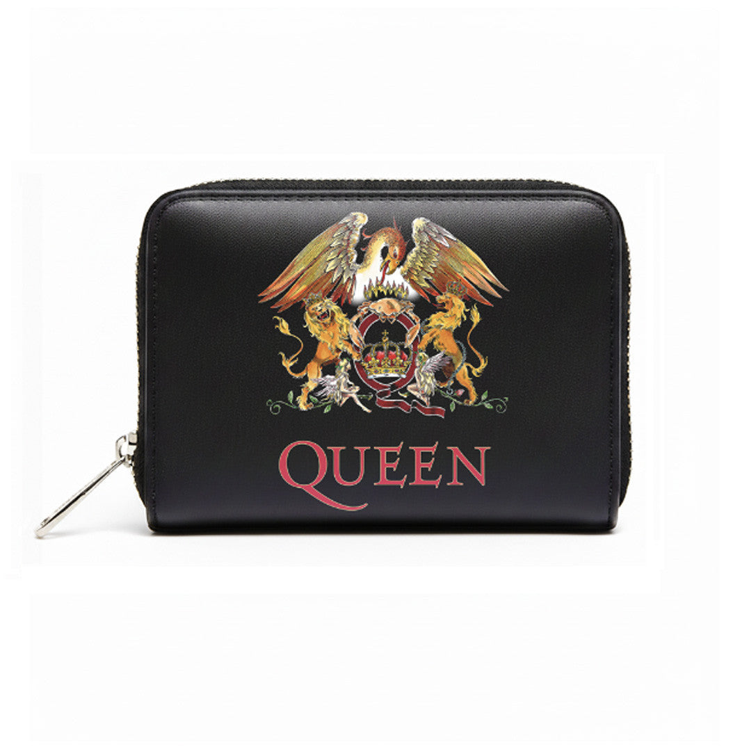 Queen: Crest Zip Top Purse (Black)
