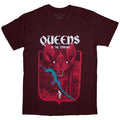 Queens Of The Stone Age: Bat Unisex T-Shirt (Maroon Red)